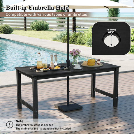 Juego de comedor de exterior de 3 piezas con 2 bancos
