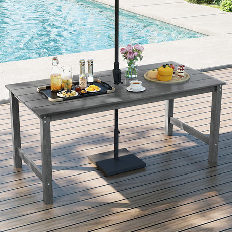 Juego de comedor de exterior de 3 piezas con 2 bancos