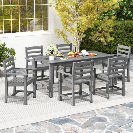 Juego de comedor de exterior de 3 piezas con 2 bancos