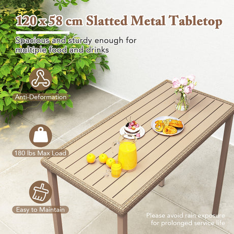 Juego de mesa de bar para patio de 3 piezas con mesa alta y 2 sillas sin brazos