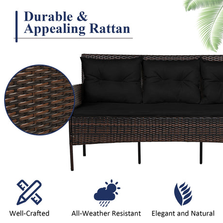 Juego de 3 piezas de muebles seccionales para patio con 5 acogedores