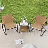Juego de muebles de patio de 3 piezas, conjunto de conversación para balcón al aire libre - Marrón