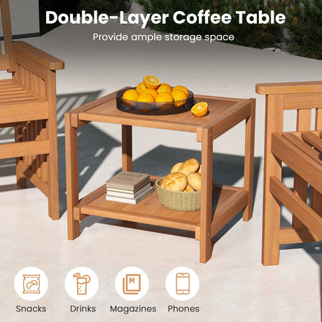 Juego de muebles de patio de 3 piezas con agujero para sombrilla de 3,81 cm