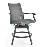 3 Pieces Swivel Bar Set with 4D Air Fiber Cushion
