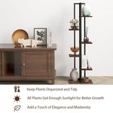 3 Pieces Tall Wood Plant Stand Set 4+5+6-Tier Indoor Flower Stands-Rustic Brown