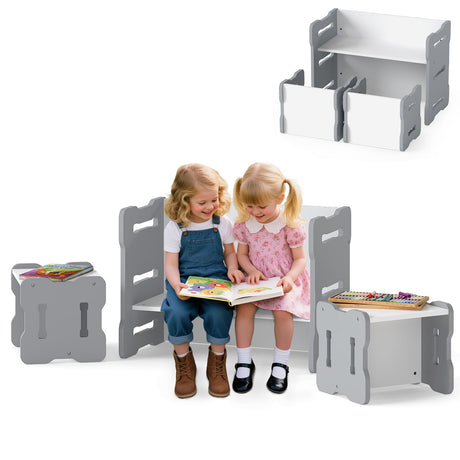 Juego para niños pequeños de 3 piezas con 2 taburetes y mesa de actividades