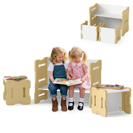 Juego para niños pequeños de 3 piezas con 2 taburetes y mesa de actividades