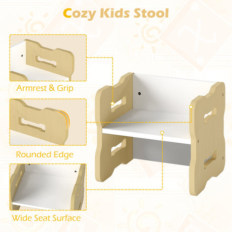 Juego para niños pequeños de 3 piezas con 2 taburetes y mesa de actividades
