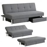 Sofá Cama Convertible de 3 Plazas con 2 Cajones Grandes y 3 Ángulos Ajustables