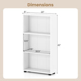 3-Tier Bookcase 42 inch Tall Book Shelf with Anti-Tipping Kit