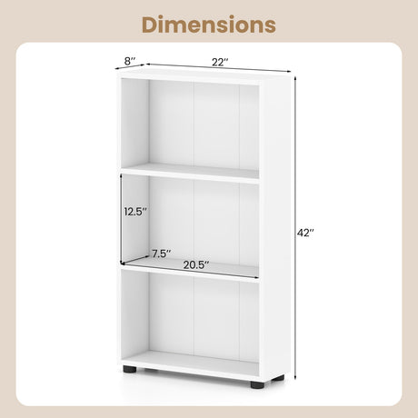 Estantería de 3 niveles de 106 cm de alto con kit antivuelco