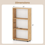 3-Tier Bookcase 42 inch Tall Book Shelf with Anti-Tipping Kit