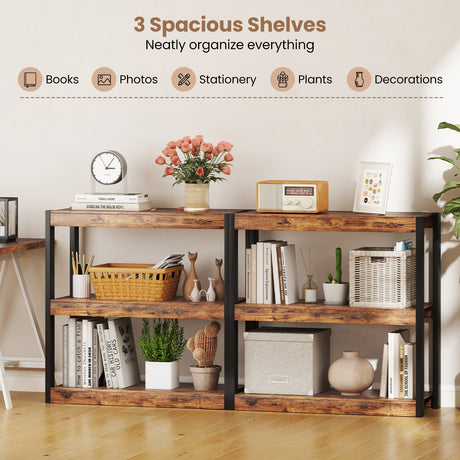 Estantería de 3 niveles de madera con doble kit antivuelco