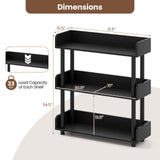 3-Tier Bookshelf with Anti-Tipping Kit and Industrial Storage Unit for Living Room