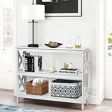 Mesa auxiliar decorativa de sofá con diseño en X y 3 niveles