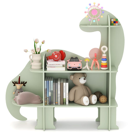Estantería infantil de 3 niveles con diseño de dinosaurio para niños - Verde