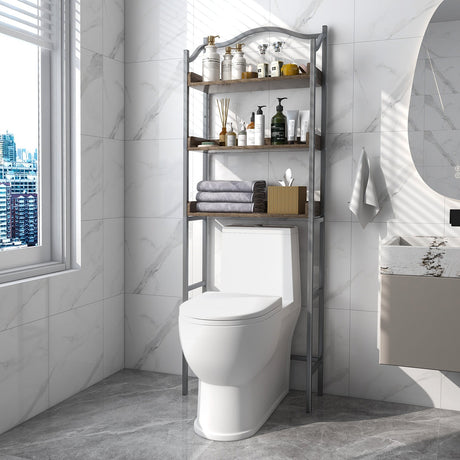 Estante organizador de baño de 3 niveles para colocar sobre el inodoro