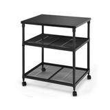 Mesa auxiliar para impresora de 3 niveles con estante ajustable y ruedas giratorias