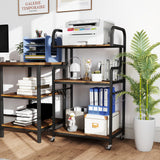 3-Tier Rolling Printer Stand Home Office Large Printer Cart with Storage Shelves