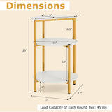 3-Tier Round End Table for Small Space and Bedroom Room