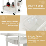 Carrito de almacenamiento utilitario de 3 niveles con cestas de tablero perforado DIY