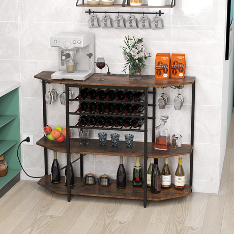 Vinoteca de 3 niveles con estantes de almacenamiento