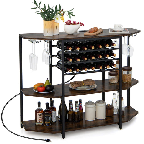 Vinoteca de 3 niveles con estantes de almacenamiento