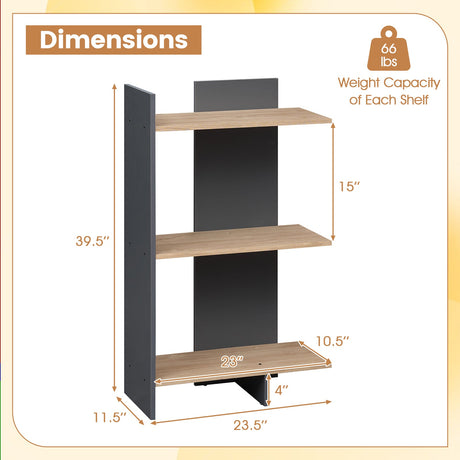 Estantería de madera de 3 niveles con kit antivuelco