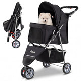 Cochecito de 3 ruedas para mascotas pequeñas (perros y gatos) de hasta 33 lb