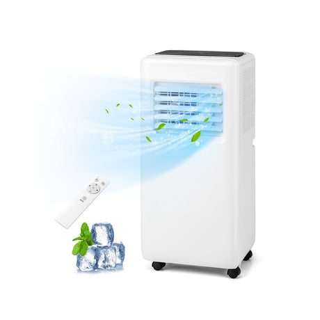 Acondicionador de aire portátil 3 en 1 de 8000 BTU con control remoto - Blanco