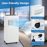 Acondicionador de aire portátil 3 en 1 de 8000 BTU con control remoto - Blanco