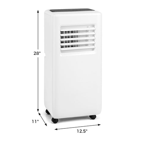 Acondicionador de aire portátil 3 en 1 de 8000 BTU con control remoto - Blanco
