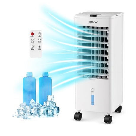 Enfriador de aire evaporativo 3 en 1 con control remoto para el hogar y la oficina - Blanco