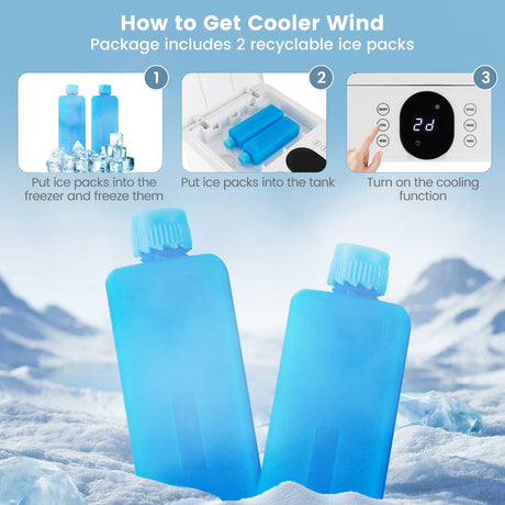 Enfriador de aire evaporativo 3 en 1 con control remoto para el hogar y la oficina - Blanco
