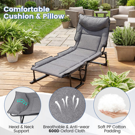 Cuna de camping plegable 3 en 1 y cómodo sillón sofá individual convertible acolchado - Gris