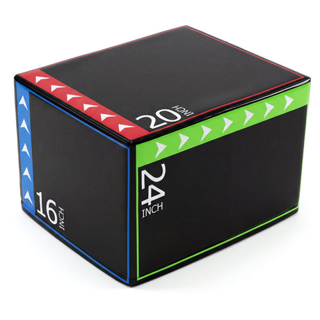 Cajón pliométrico 3 en 1, 16 x 20 x 24 pulgadas, suave, para saltos pliométricos