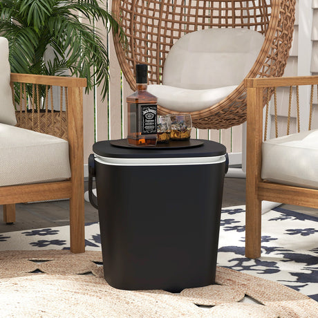 Mesa Bar nevera portátil 3 en 1 con abridor de botellas y tapa elevable para piscina o camping