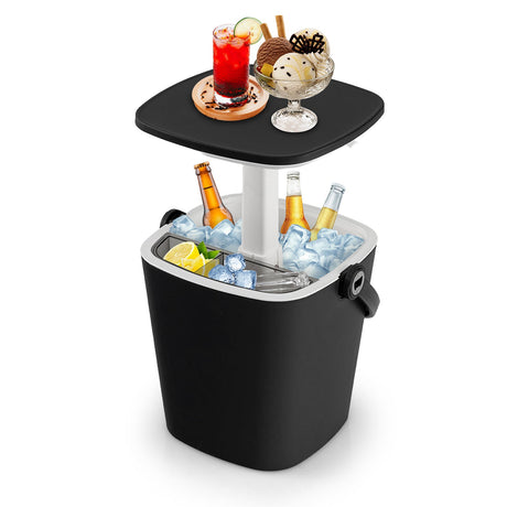 Mesa Bar nevera portátil 3 en 1 con abridor de botellas y tapa elevable para piscina o camping