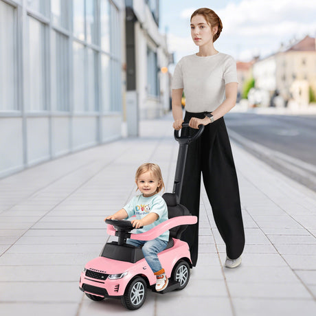 Coche de empuje 3 en 1 con manillar y barandilla extraíbles para niños de 18 a 36 meses