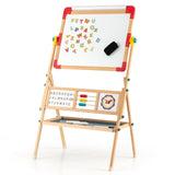 Caballete de arte de madera 3 en 1 para niños con rollo de papel para dibujar