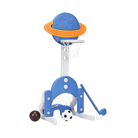 Set de canasta de baloncesto 3 en 1 para niños, ajustable en altura, con pelotas