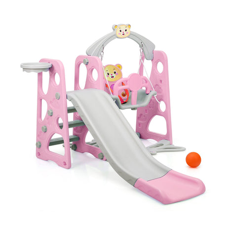 Juego de tobogán 3 en 1 para niños pequeños con trepador y columpio