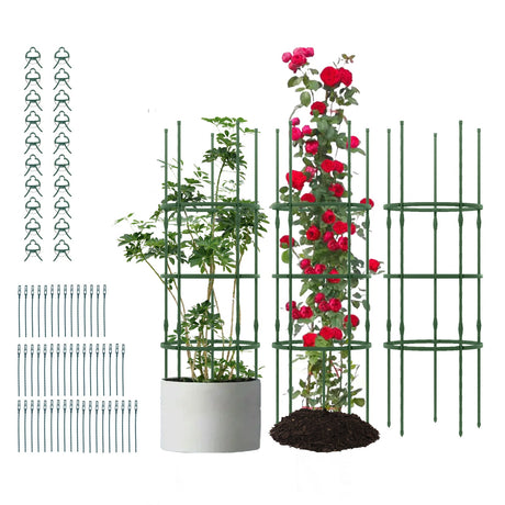 Paquete de 3 Espalderas Ajustables de 152 cm de Altura para Plantas Trepadoras