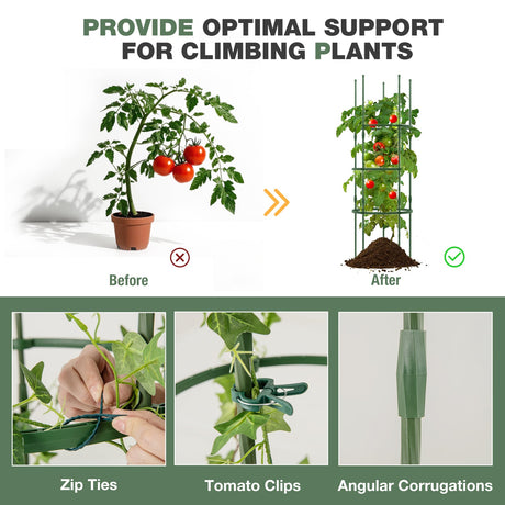 Paquete de 3 Espalderas Ajustables de 152 cm de Altura para Plantas Trepadoras