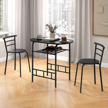 Juego de mesa de comedor de 3 piezas y 2 sillas para cocina, bistró, pub y hogar