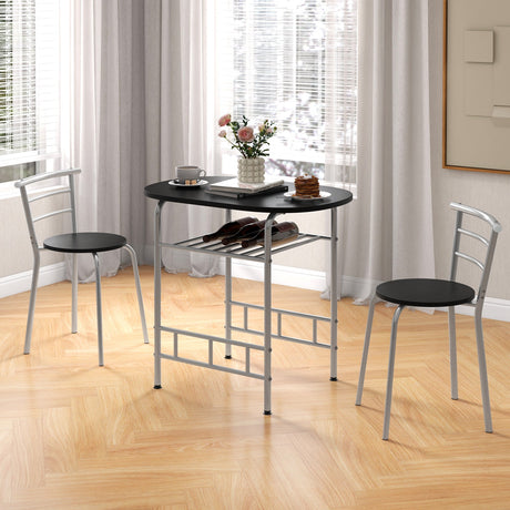 Juego de mesa de comedor de 3 piezas y 2 sillas para cocina, bistró, pub y hogar