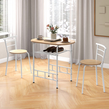 Juego de mesa de comedor de 3 piezas y 2 sillas para cocina, bistró, pub y hogar