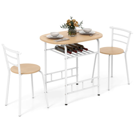 Juego de mesa de comedor de 3 piezas y 2 sillas para cocina, bistró, pub y hogar