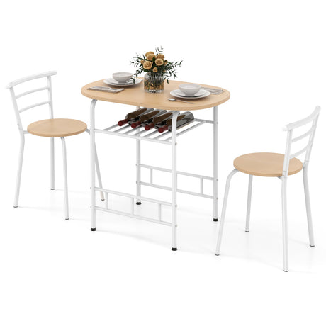 Juego de mesa de comedor de 3 piezas y 2 sillas para cocina, bistró, pub y hogar