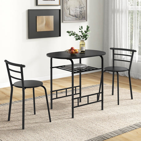 Juego de mesa de comedor de 3 piezas y 2 sillas para cocina, bistró, pub y hogar